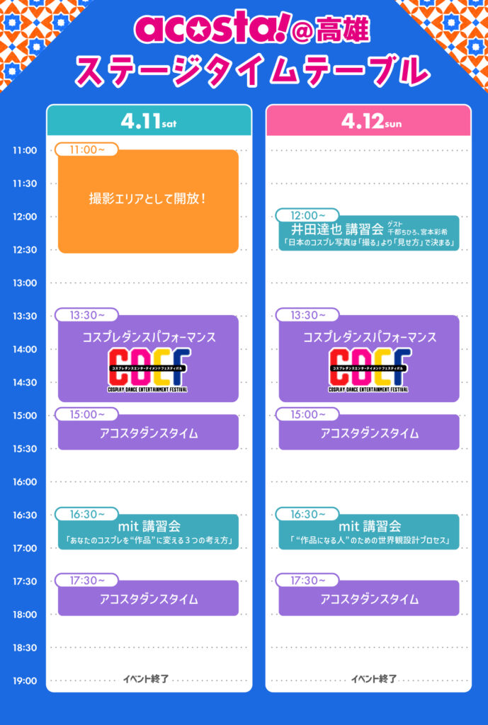 ステージタイムテーブル